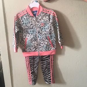 Adidas Pink Leopard Print Track suit